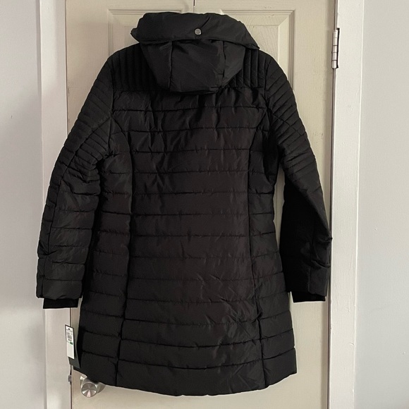 Nanette Lepore Women's Quilted Mid-Length Puffer Coat Jacket W/ Foldover Hood L - Picture 4 of 12